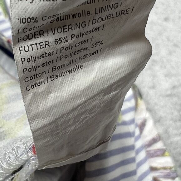 River Island Midi Skirt Womens Size 10 Blue White Stripe Floral Pockets Slit - Picture 11 of 12